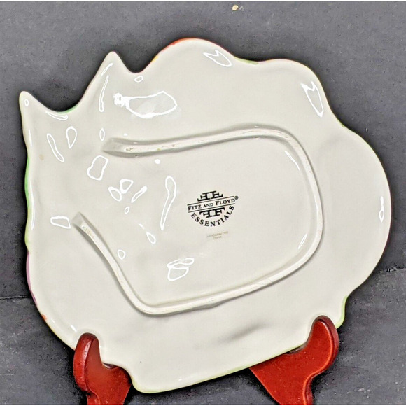 Fitz and Floyd Gathering Eggs Bunny Rabbit Plate 9" Easter Spring 2001 - Picture 2 of 5